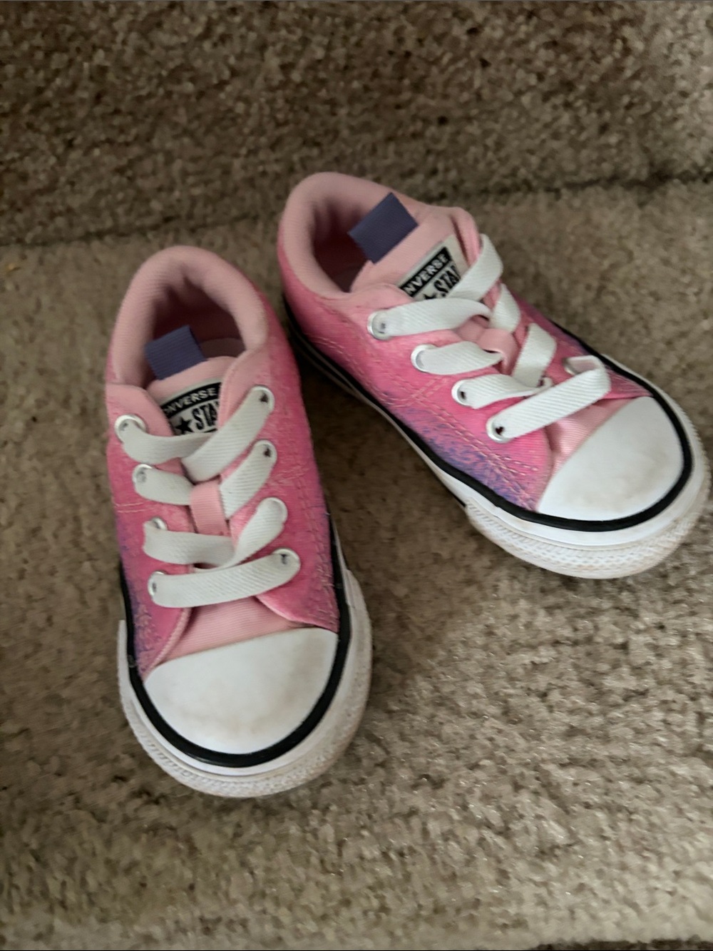 Converse Kids Pink & Purple Low-Top Sneakers